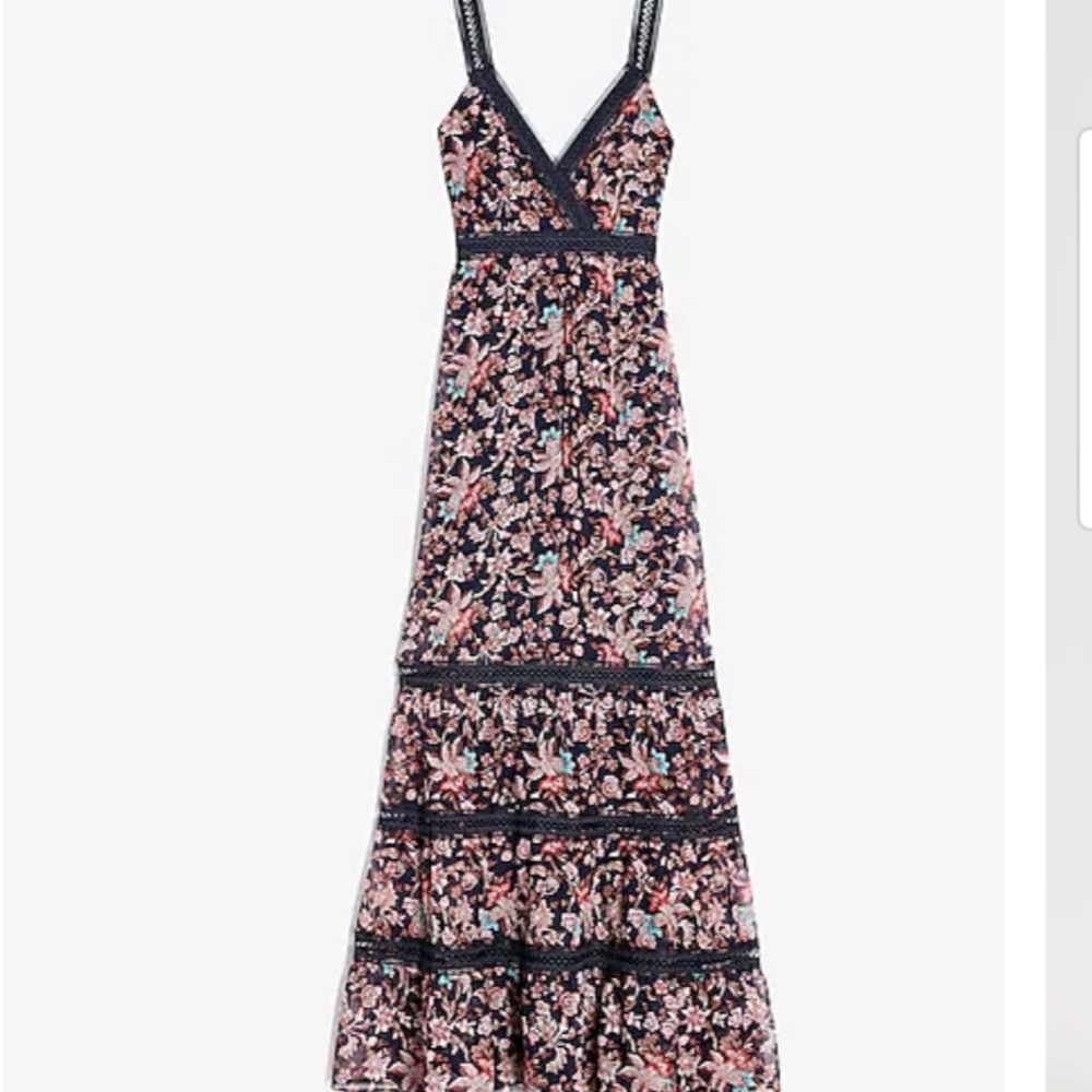 Maxi Lace Tiered Floral Dress